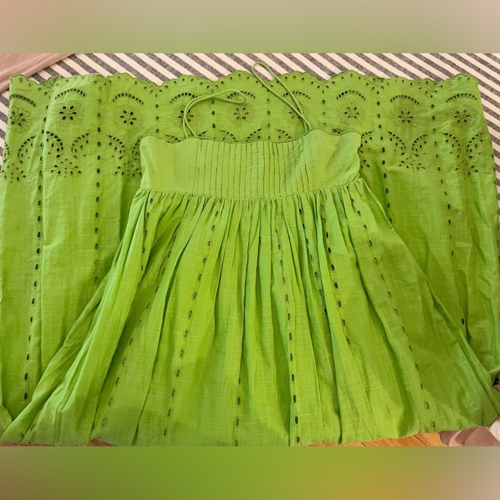 Zara Green Eyelet Dress